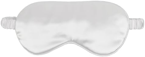 1 Pcs Silk Sleep Mask, Soft Eye Mask with Elastic Strap, Lightweight Blindfold for Men, Women, Travel, and Naps (White) by CHTUGEM
