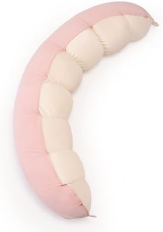 Peallow(Pat. Pend) – Long Round Body Pillow for Adults, Bolster Pillow for Sleeping, Soft and Supportive Pillow for Sleeping & Lumbar Support,Blush Pink by Ailuteie