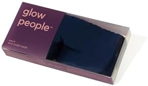Glow People Silk Sleep Mask – 100% Mulberry Silk Eye Mask for Sleeping, Total Blackout, Cloud-Soft and Adjustable for Beauty Sleep and Travel - Navy - Image 3