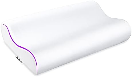 Premium Hypoallergenic Contour Pillowcase for Back and Side Sleepers Orthopedic Contour Pillows (24”x15”) Queen Size (1 Pillow (with Pillowcase) and 1 Extra Pillowcase) by ZG+Home