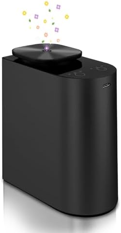 Waterless Essential Oil Diffuser，4000 mAh Large Battery, max 120ml Capacity, Suitable for Hotels, Large Rooms, Offices, bedrooms，Aluminum Alloy Desktop Scent Diffuser (Black) by GMSYSW
