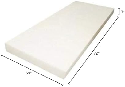 Mybecca Upholstery Foam Cushion Medium Density (Seat Replacement, Upholstery Sheet), 3" W x 30" H x 72" L - Image 2
