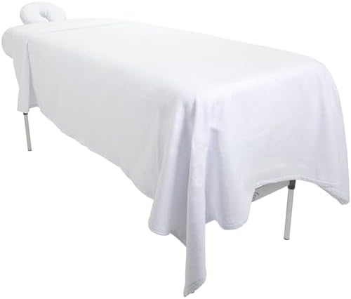 ForPro Luxury TerrySoft 3-Piece Massage Sheet Set, White, Ultra-Soft, Stain and Wrinkle-Resistant, Includes Flat and Fitted Sheets and Face Rest Cover - Image 3