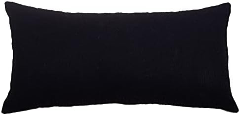 Trade Star Handloomed Throw Pillow case 100% Cotton Pillow Cover Mudcloth Bedding Cushion Case Boho Accent Cushion Case Modern Farmhouse Décor (Black Solid 12X24 INCHES) by TradeStar