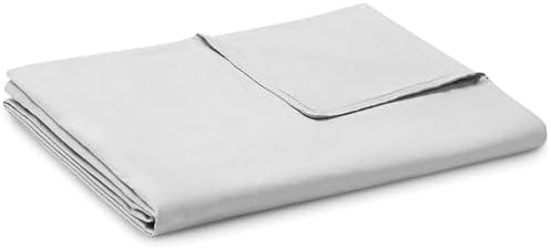 YnM Exclusive Cotton Duvet Cover for Weighted Blankets with 16 Strings (Light Grey, 88"x104") by YNM