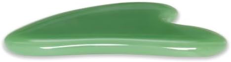Gua Sha Jade Stone Gua Sha Massage Tool, Guasha Tool for Face and Body Skin Massage. Tools for SPA Acupuncture, Pink Stone for Body Face Neck and Eye, Skin Care Gift for Woman (deep Green) - Image 4