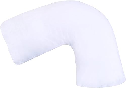 DMI Body Pillow, Side Sleeper Pillow and Pregnancy Pillow with Contoured Support to Eliminate Neck, Back, Hip, Joint Pain and Sciatica Relief with Removable Washable Cover, Firm, U Shape Neck Pillow by DMI
