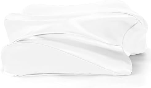 Thickened Satin Pillowcase, Elastic 16 * 24In Pillow Cover for Cervical Pillow or Memory Foam Pillows, Smooth & Soft Hair and Skin Friendly, Queen Size with Zipper White - Image 6