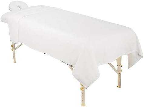 ForPro Premium Flannel 3-Piece Massage Sheet Set, White - Image 3