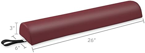 Saloniture Half Round Massage Table Bolster Pillow Pad - 26 x 6 x 3 Inch - Burgundy - Image 2