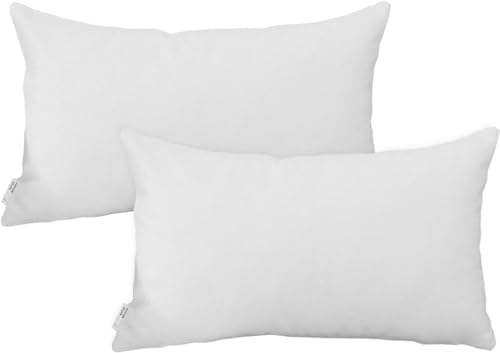 White Pillow Cases Faux Linen Lumbar Decorative Throw Cushion Cover Pillowcase with Smooth Hidden Zipper for Bed Sofa 12" x 20" 2 Piece - Image 7