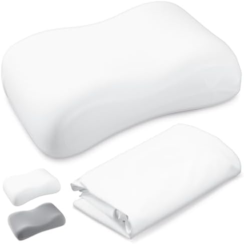 Mindsoft Cooling Sleep Cervical Neck Pillowcase (Only Pillowcase) Breathable Cold Pillow Cover for Side & Back Sleepers Orthopedic Cervical Shape(White) by Mindsoft