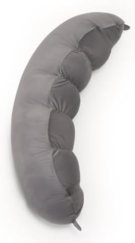 Peallow(Pat. Pend) – Long Round Body Pillow for Adults, Bolster Pillow for Sleeping, Soft and Supportive Pillow for Sleeping & Lumbar Support (Urban Grey, 29.5") by Ailuteie
