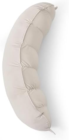 Peallow(Pat. Pend) – Long Round Body Pillow for Adults, Bolster Pillow for Sleeping, Soft and Supportive Pillow for Sleeping & Lumbar Support (Misty White, 29.5") by Ailuteie