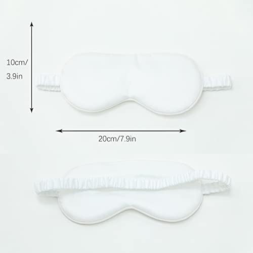 HBHLFZ Sleep Mask 2 Pack - Bamboo Viscose Fiber Sleeping Eye Mask - with Elastic Band/Headband - Comfort Sleeping Shade - for Nighttime Sleeping, Traveling & Napping（White） - Image 2