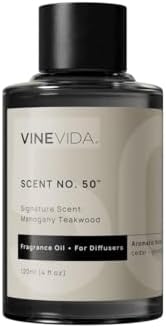 VINEVIDA Mahogany Teakwood Fragrance Oil for Cold Air Diffusers - 4 Fl Oz - Essential Oils for Diffuser Oil Refill & Air Freshener Room Spray by VINEVIDA