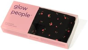 Glow People Silk Sleep Mask – 100% Mulberry Silk Eye Mask for Sleeping, Total Blackout, Cloud-Soft and Adjustable for Beauty Sleep and Travel - Black Rose - Image 3