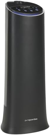 Pure Guardian Ultrasonic Cool Mist Humidifier, 100 Hour Run Time, 1.5 Gallon Tank, 440 Sq. Ft. Coverage, Medium Rooms, Quiet, Filter Free, Black, H3200BAR by PureGuardian