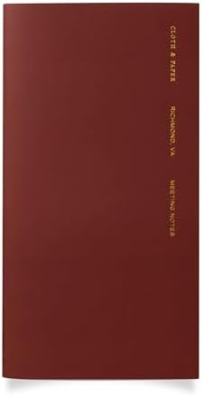 Cloth & Paper Travel Notebook | Meeting Notes – Bordeaux | Pocket Plus Meeting Notebook 3.2" x 6" | Structured Meeting Layout for Agenda, Attendees, Notes & Follow Up Tracking – Soft Touch Cover by ClothandPaper