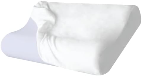 ZGH-101 Memory Foam, Velvet Cover Pain Sleeping, Cervical Neck Support for Back and Side Sleepers Orthopedic Contour Premium Pillowcase (24”x15”) Queen Size White (CASE by ZG+Home