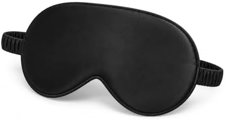 Silk Sleep Mask for Women & Men, Soft Black Eye Mask for Sleeping, Light Blocking Comfortable Blindfold with Elastic Strap for Travel, Nap, Meditation & Night Sleep by Unknown