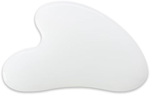 Gua Sha Jade Stone Gua Sha Massage Tool, Guasha Tool for Face and Body Skin Massage. Tools for SPA Acupuncture, Pink Stone for Body Face Neck and Eye, Skin Care Gift for Woman (White) by YAMHOHO
