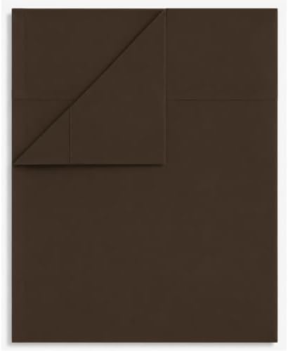 Full Flat Sheet Only, 1 Pack Top Bed Sheets, Soft Breathable Brushed Microfiber Color-Coded Label Threads, (81"x96",Brown) by Culve