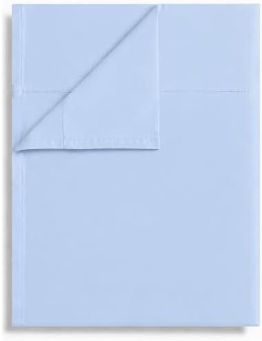 Queen Flat Sheet Only, 1 Pack Top Bed Sheets, Soft Breathable Brushed Microfiber Color-Coded Label Threads, (90"x102",Light Blue) by Culve