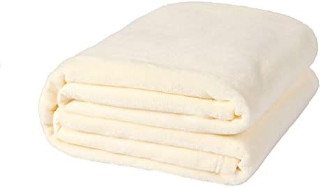 NANPIPER Fleece Blankets, Super Soft Flannel Fuzzy Blanket for Bed Couch, Luxury Cozy Plush Microfiber Blanket-Twin Size,Ivory White by NANPIPER