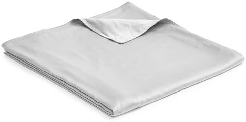 YnM Exclusive Cooling Duvet Cover for Weighted Blankets with 16 Strings (Light Grey, 88"x104") by YNM