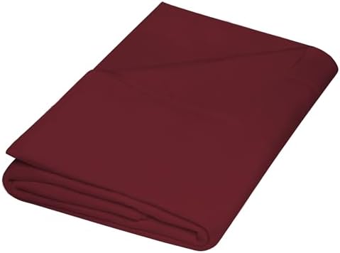 ZPECC Twin Flat Sheet Only 1 Pack, Durable Burgundy Top Bed Sheets Hypoallergenic Soft Brushed Microfiber Color-Coded Label, 66"x96" by ZPECC-ABrandThatHasBeenFocusedOnBeddingFor20Years