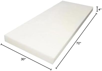 Mybecca 4" X 30" X 72" Upholstery Foam Cushion High Density (Seat Replacement, Upholstery Sheet, Foam Padding) - Image 4