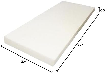 Mybecca 1/2" x 30" x 72" Upholstery Cushion New Density Standard, Seat Replacement, Foam Sheet, Padding - Image 2