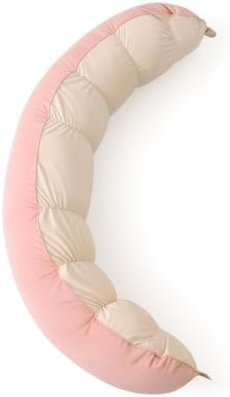 Peallow(Pat. Pend) – Long Round Body Pillow for Adults, Bolster Pillow for Sleeping, Soft and Supportive Pillow for Sleeping & Lumbar Support(Blush Pink,59") by Ailuteie