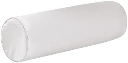 Satin Cylinder Pillowcase | Silk-Like Roll Bolster Pillow Cover with Hidden Zipper | Neck Roll Covers for Hair & Skin Friendly（ White 24" x 6" ） by Velvetcossy
