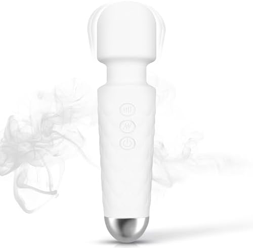 Handheld Relaxation Massager to Relief Whole Body Muscle Tension and Promote Relaxation, 20-Modes & 8-speeds, Pale White by Almassawand