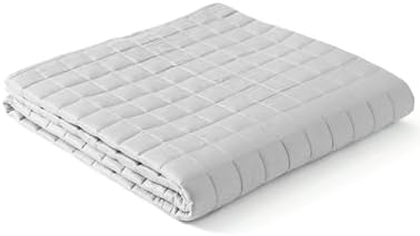 YnM Cooling Weighted Blanket for Adults, 7lbs Heavy Bed Throw for One Person of 60lbs, Perfect for Hot Sleepers or Warm Climates with Rayon/Glass Beads(41x60 Inches,Twin Bed, Light Grey) by YNM