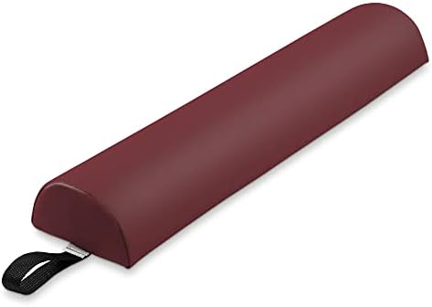 Saloniture Half Round Massage Table Bolster Pillow Pad - 26 x 6 x 3 Inch - Burgundy by Saloniture