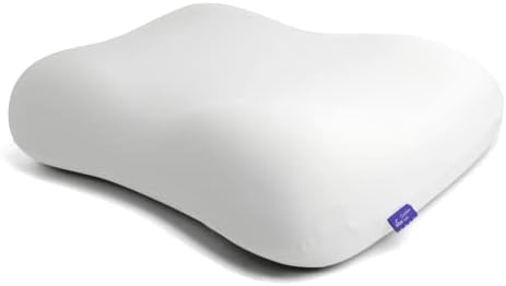 C CUSHION LAB Deep Sleep Pillow, Patented Ergonomic Contour Design for Side & Back Sleepers, Orthopedic Cervical Shape Gently Cradles Head & Provides Neck Support & Shoulder Pain Relief - Calm Grey by CUSHIONLAB