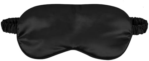 1 Pcs Silk Sleep Mask, Soft Eye Mask with Elastic Strap, Lightweight Blindfold for Men, Women, Travel, and Naps (Black) by CHTUGEM
