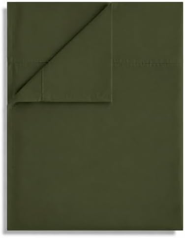 Twin Flat Sheet Only, 1 Pack Top Bed Sheets, Soft Breathable Brushed Microfiber Color-Coded Label Threads, (66"x96",Olive Green) by Culve
