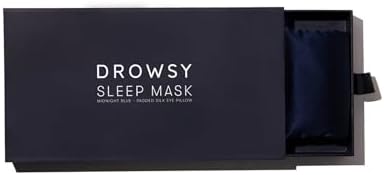 DROWSY Silk Sleep Mask Set - Face-Hugging, Padded Silk Cocoon for Luxury Sleep in Total Darkness - Eye Masks for Sleeping & Travel, 100% Pure Mulberry Silk, Adjustable - Midnight Blue (Set of 2) - Image 6