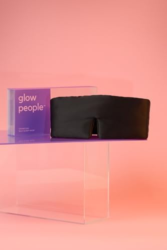 Glow People Silk Sleep Mask – 100% Mulberry Silk Eye Mask for Sleeping, Total Blackout, Cloud-Soft and Adjustable for Beauty Sleep and Travel - Charcoal - Image 7