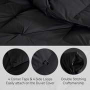 SNOWMAN Premium Down Comforter King Size, Black Duvet Insert All Season - Image 5
