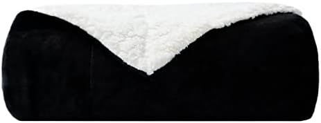 NANPIPER Fleece Blanket Sherpa Throw,Soft Fuzzy Blankets for Couch,Black 50"x60" by NANPIPER