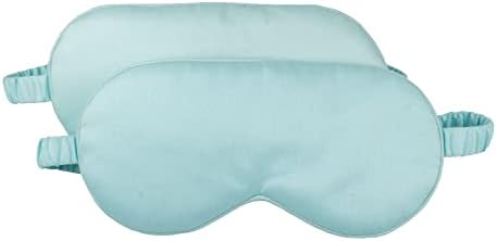 HBHLFZ Sleep Mask 2 Pack - Bamboo Viscose Fiber Sleeping Eye Mask - with Elastic Band/Headband - Comfort Sleeping Shade - for Nighttime Sleeping, Traveling & Napping（Light Blue） by HBHLFZLuxuryHomeLife