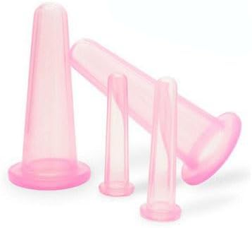 BWESOO 4Pcs Massage Cupping Set Silicone Mini Facial Cups Face Massager Helper Skin Care Neck Back Eyes Massaging Cup Safe to Use, Don't Worry About Burns Health Care Products (Pink) by BWESOO