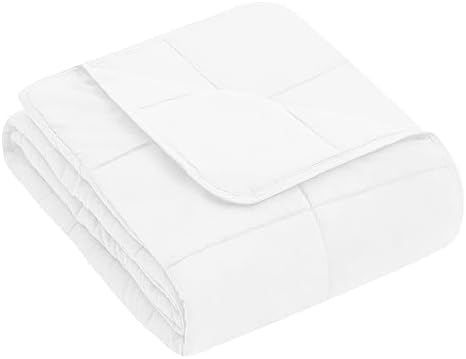 yescool Weighted Blanket (5 lbs, 36" x 48", White) Cooling Heavy Blanket, Perfect for 40-60 lbs, Breathable Throw Blanket Gifts with Premium Glass Bead, Machine Washable by yescool