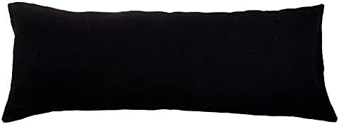 Trade Star Lumbar Pillow Cover 14X36 Black 100% Cotton Mudcloth Solid Cushion Cover Throw Pillowcase Handmade Boho Decorative Large Bedding Decor Case for Living Room (Black Solid) by TradeStar