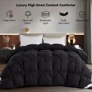 SNOWMAN Premium Down Comforter Queen Size, Black Duvet Insert All Season - Image 2